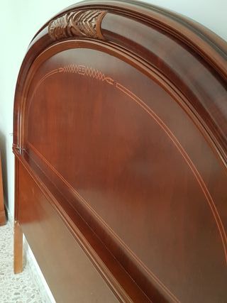 CABECERO Y PIE CAMA MATRIMONIO EN MADERAS NOBLES