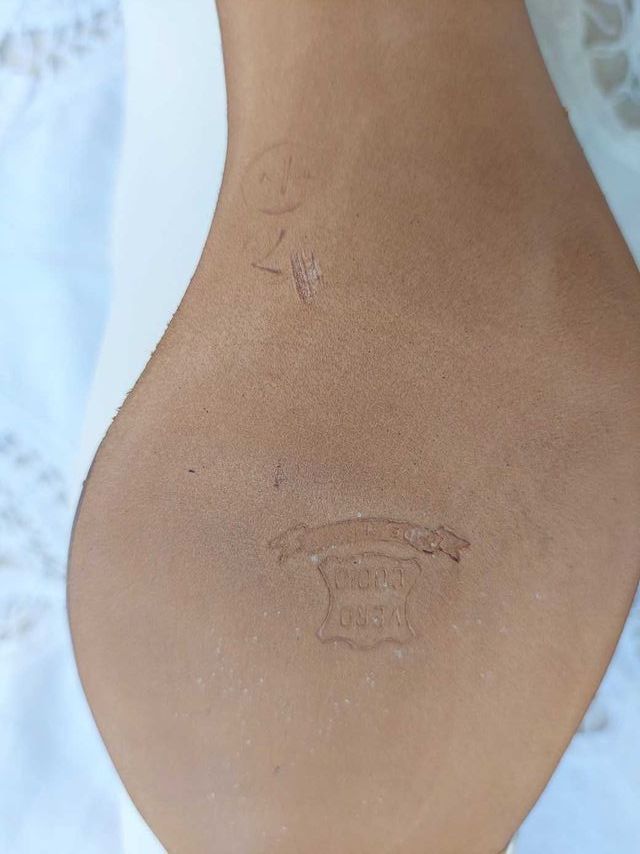 Scarpe eleganti in pelle bianco/rosso n. 37