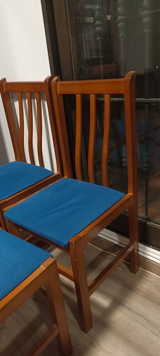 4 Sillas Comedor Madera - Azul