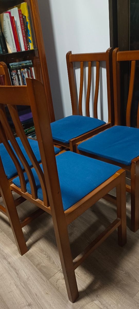 4 Sillas Comedor Madera - Azul