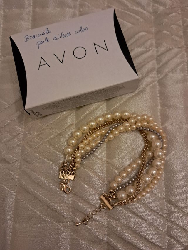 Collana e bracciale Avon perle multicolor