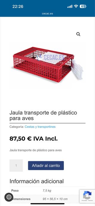 Caja transporte aves Gaun