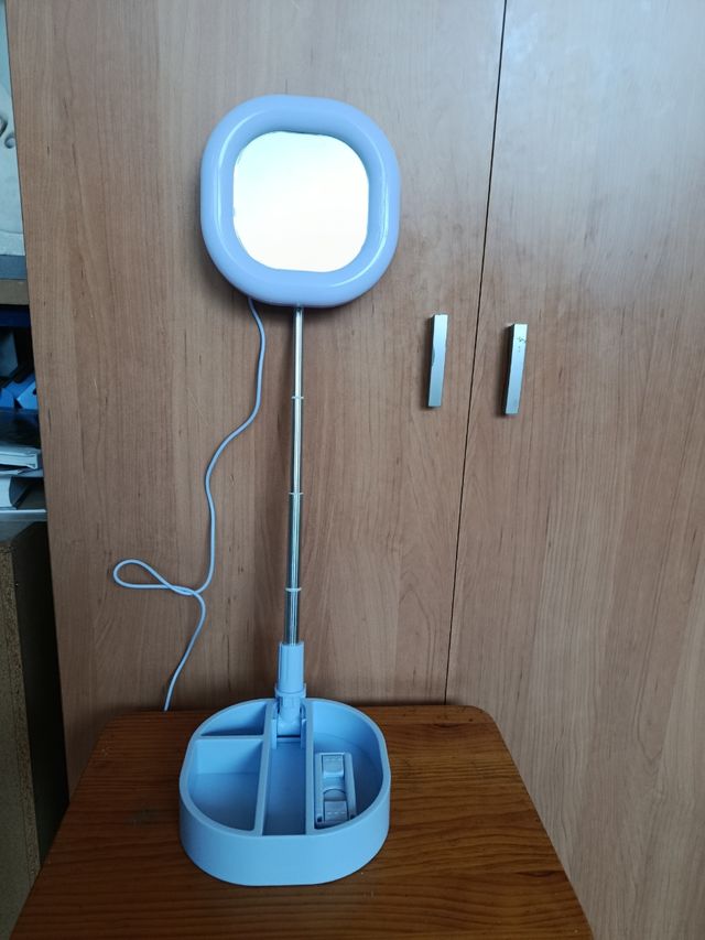 Espejo maquillaje LED portátil blanco