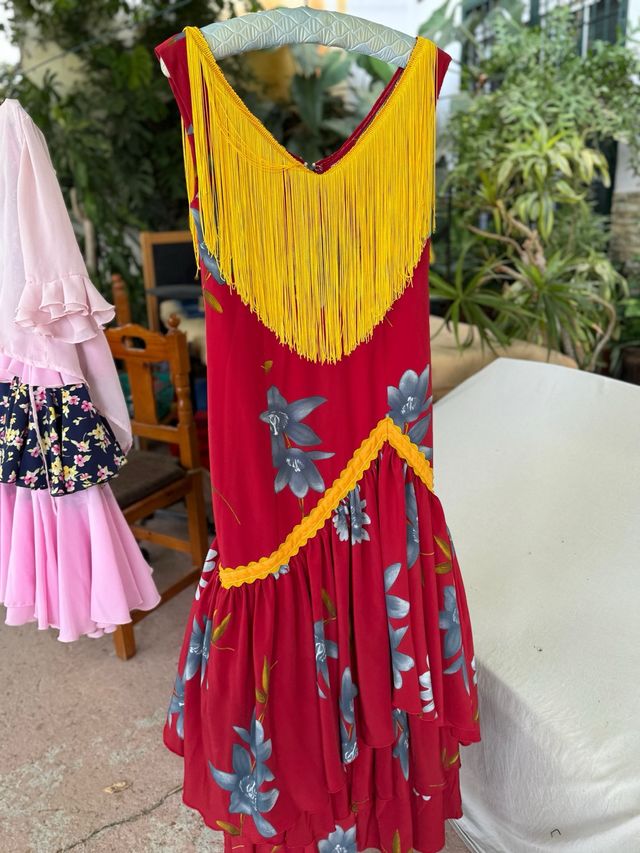 Traje Flamenca Rojo - Amarillo