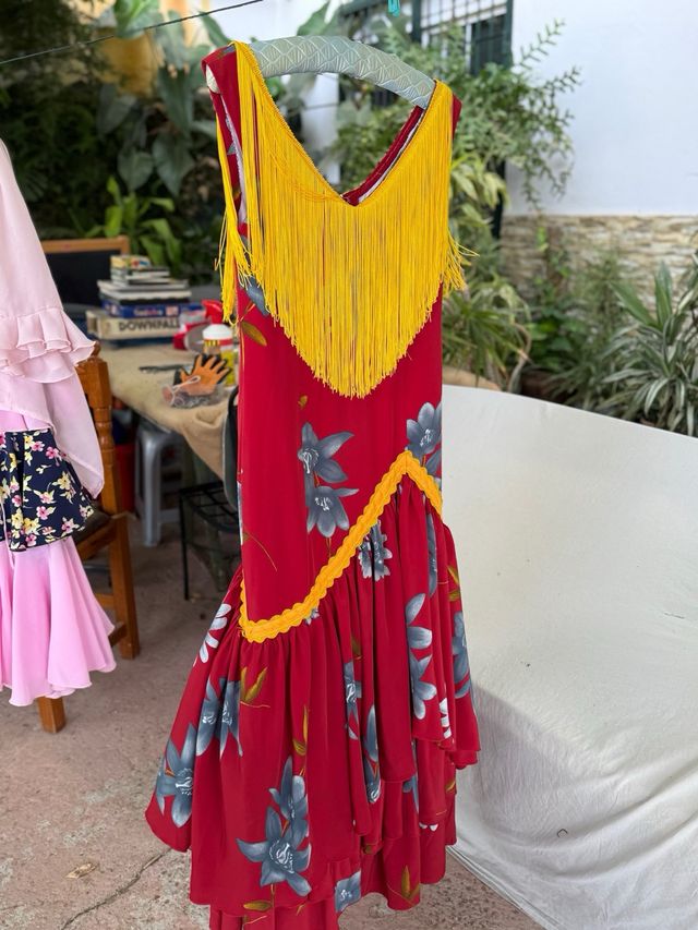 Traje Flamenca Rojo - Amarillo