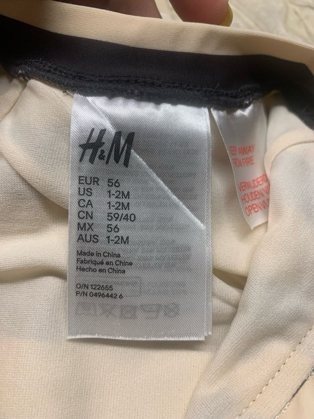Bañador rayas bebé H&M 1 a 2 meses
