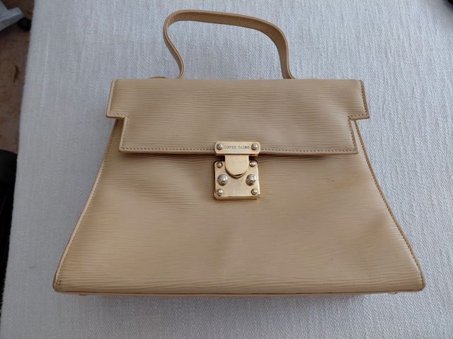 Bolso beige piel