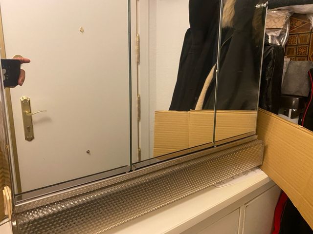 Mueble baño espejo metal plateado