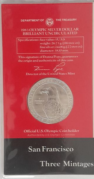 3 Dollari Argento Olimpiadi 1983