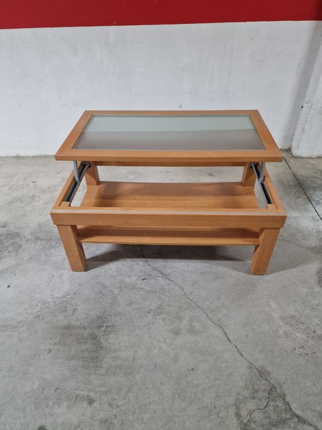 Mesa centro elevable cristal