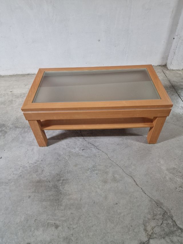 Mesa centro elevable cristal