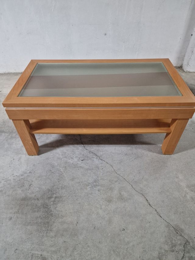 Mesa centro elevable cristal