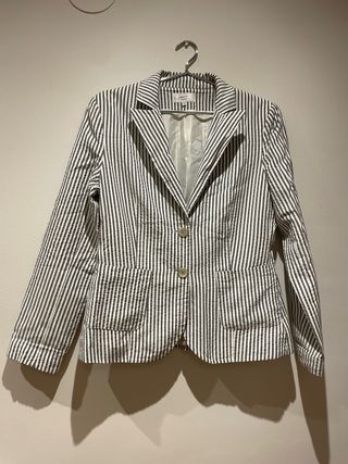Americana rayas gris blanco - L