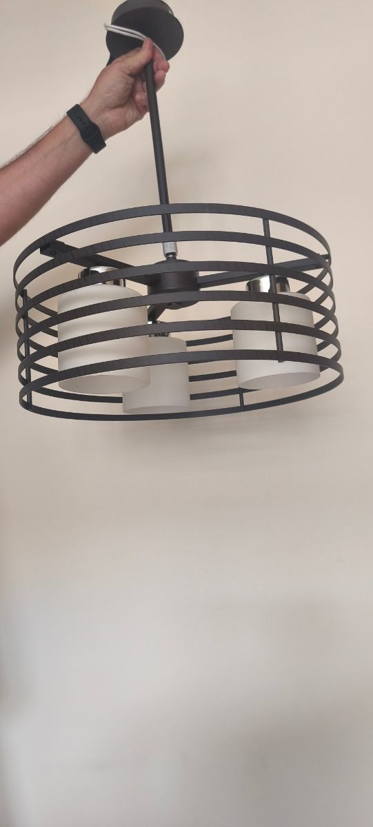 Lámpara techo 3 luces marrón 40cm