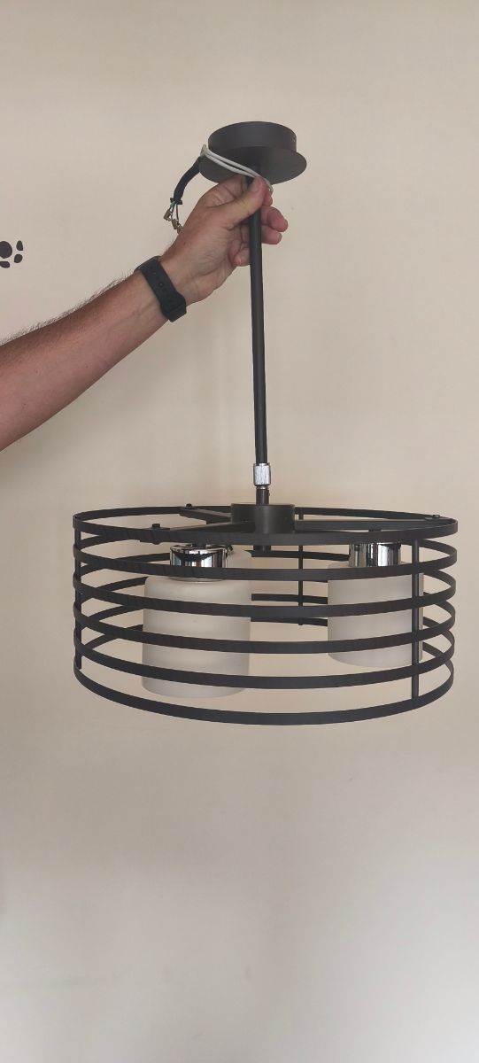 Lámpara techo 3 luces marrón 40cm