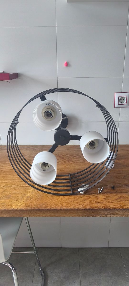 Lámpara techo 3 luces marrón 40cm