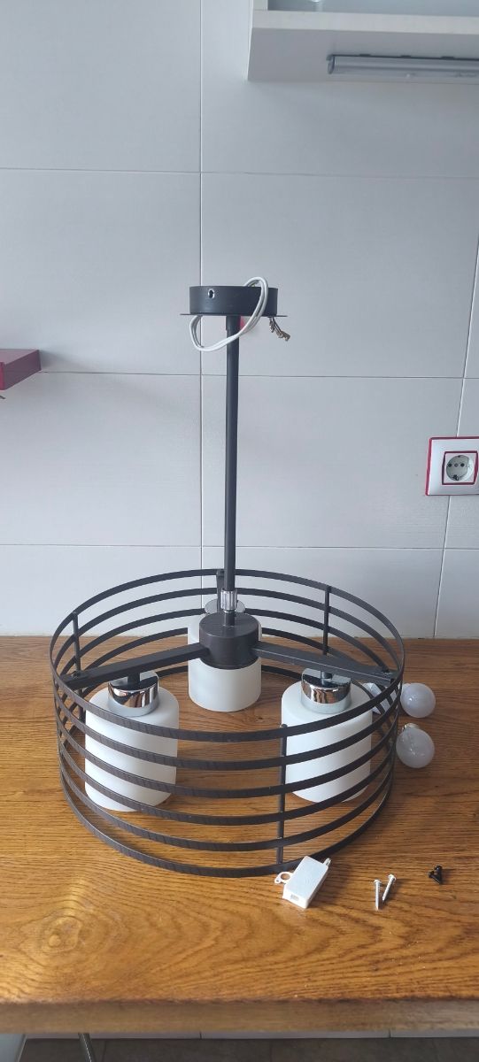 Lámpara techo 3 luces marrón 40cm