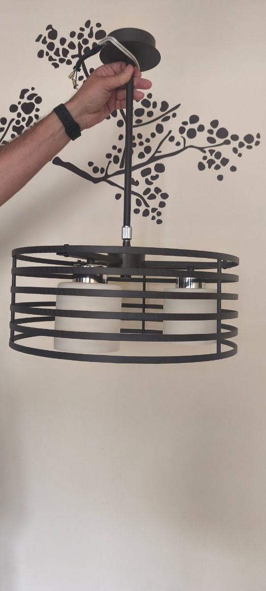 Lámpara techo 3 luces marrón 40cm