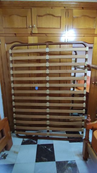 Cama madera 135cm - marrón