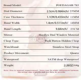 Reloj POEDGAR rosa dorado