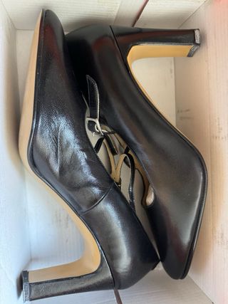Zapatos Piel LAZZIO negros salón baile flamenco
