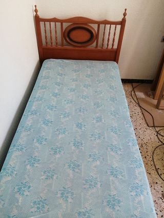 Cama individual madera - marrón