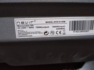 Microondas Nevir 700W - Blanco