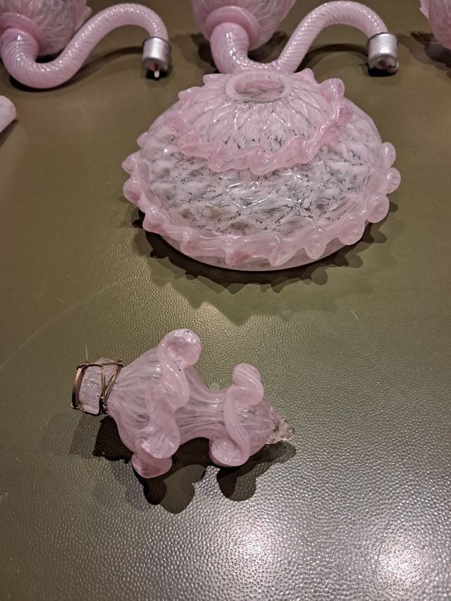 Ricambi lampadario Murano rosa
