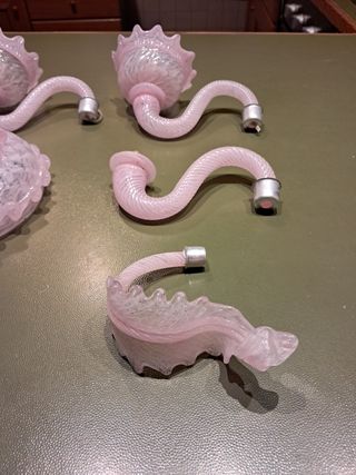 Ricambi lampadario Murano rosa