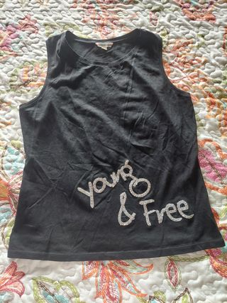Camiseta negra/lentejuelas Caramelo 