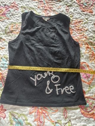 Camiseta negra/lentejuelas Caramelo 