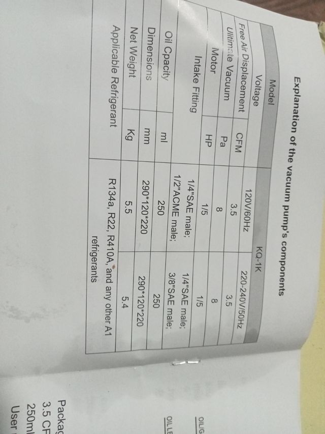 Bomba vacío refrigeración + manómetro