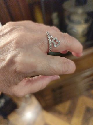 Anillo circonitas plata talla 10 dedo fino y peque