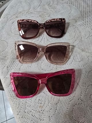 3 Gafas sol | Marrón, Rosa