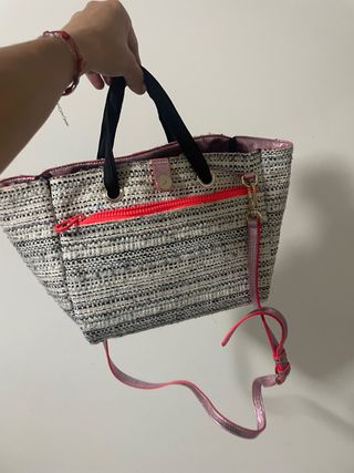 Bolso Tous reversible blanco y rosa