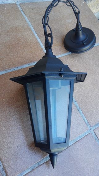 Faroles metal/vidrio para colgar,pared como nuevos
