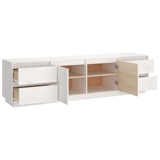 vidaXL Mueble de TV madera maciza de pino blanco