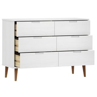 vidaXL Mesita de noche MOLDE madera maciza de pino
