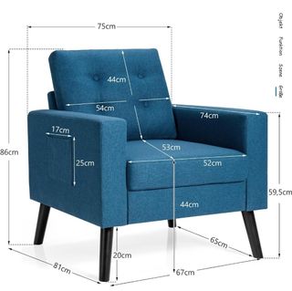 Sillón azul tela - NUEVO