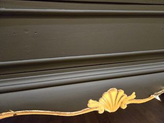 Aparador antiguo restaurado - Negro/Dorado