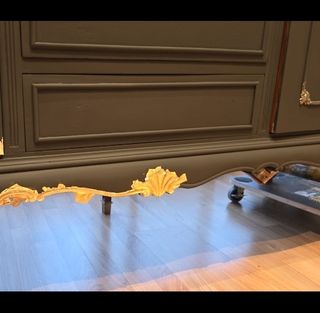 Aparador antiguo restaurado - Negro/Dorado