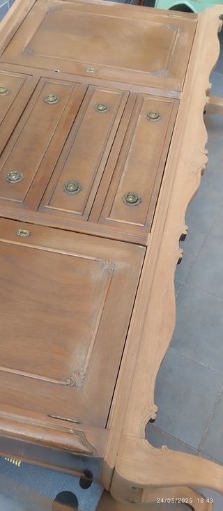 Aparador antiguo restaurado - Negro/Dorado