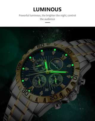 Reloj CRRJU cronógrafo azul-oro
