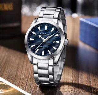 Reloj CRRJU Hombre Azul Plata