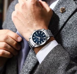 Reloj CRRJU Hombre Azul Plata