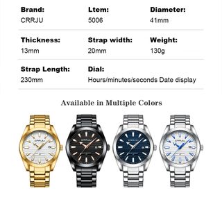 Reloj CRRJU Hombre Azul Plata