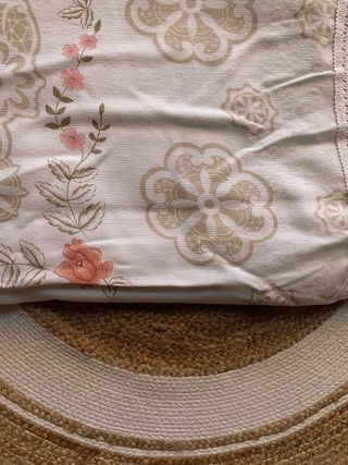 Colcha Vintage Beige y Rosa