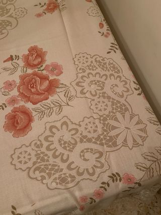 Colcha Vintage Beige y Rosa