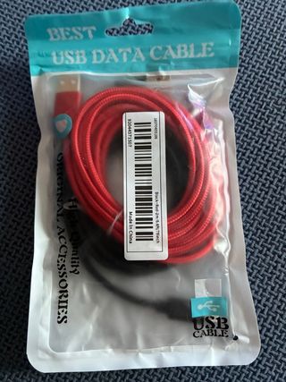Cable USB iPhone - Rojo y Negro - 2m