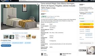 Cama plegable blanca prácticamente nueva